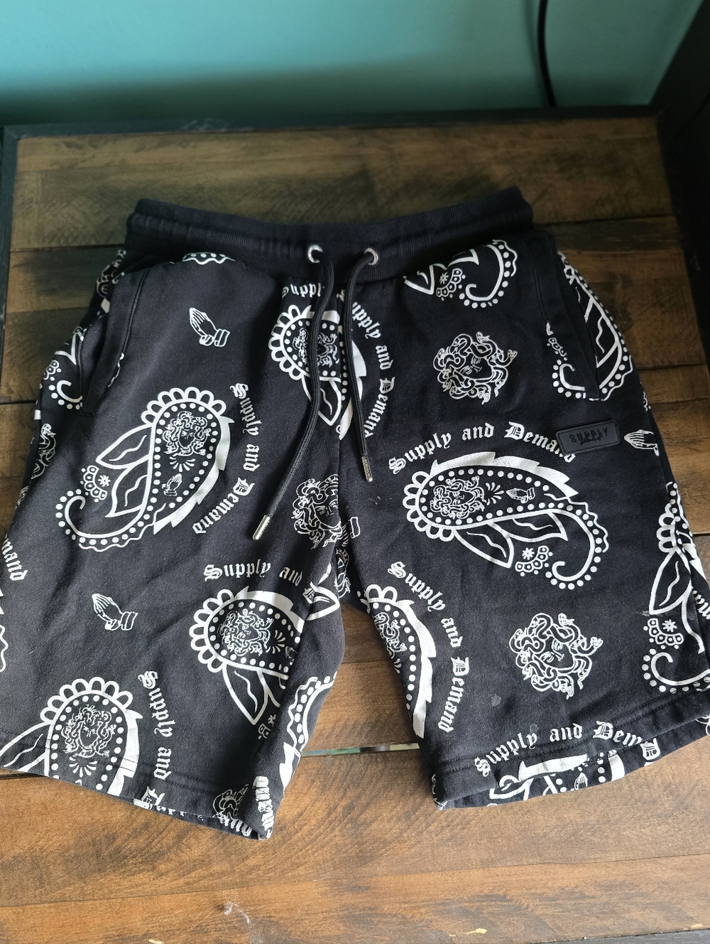 Supply & Demand Men’s Black Paisley Shorts